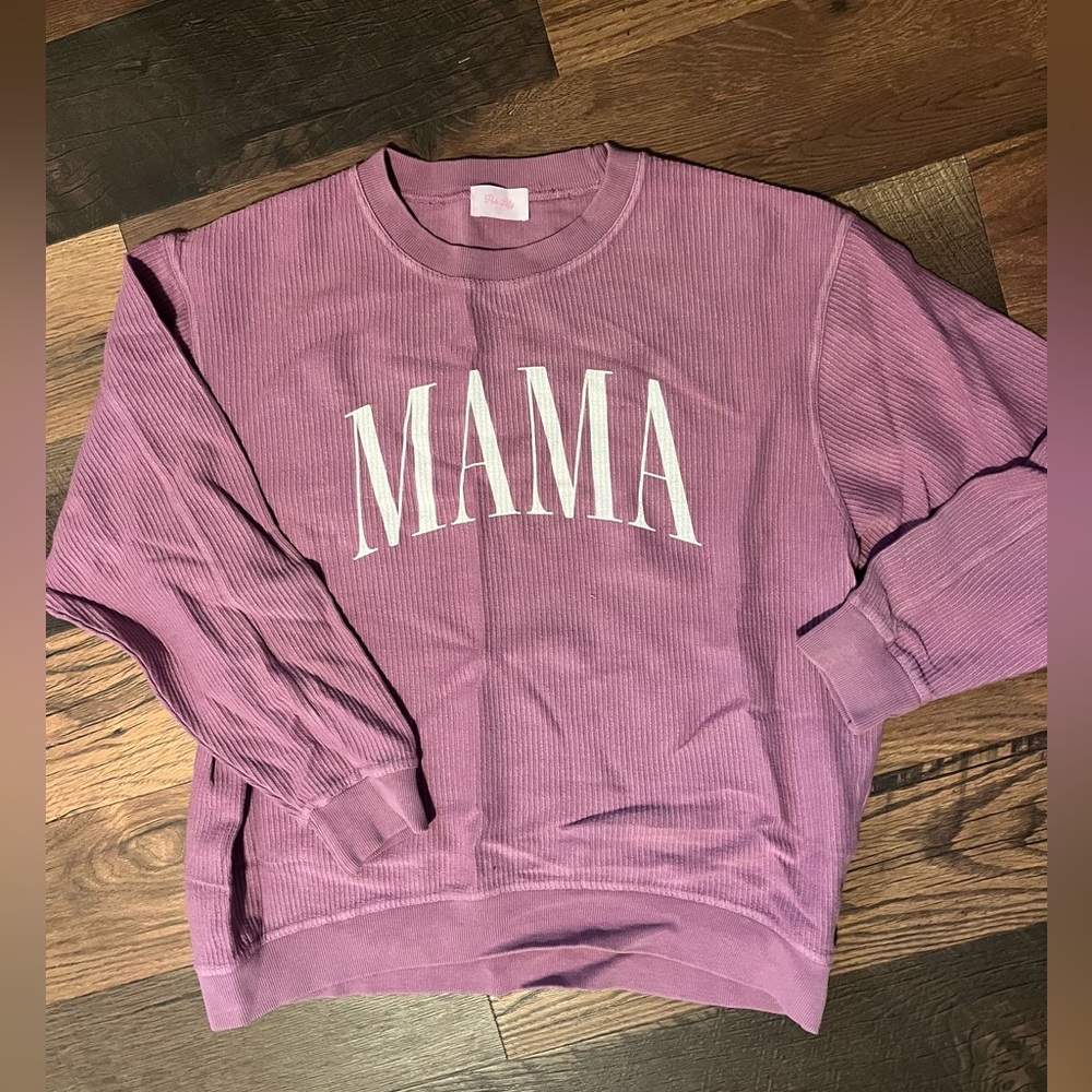 NEW corded Pink Lily Mauve 'MAMA' Sweatshirt